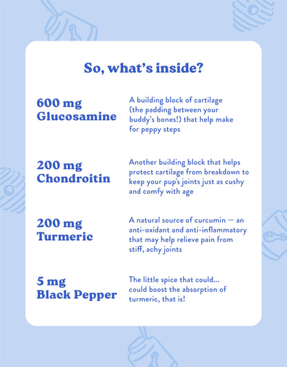 Suplemento para la salud de las caderas y articulaciones de los perros