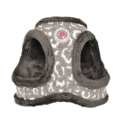 Arnés para perros con diseño de leopardo y osito de peluche de Pinkaholic Tailsy Vest, color gris