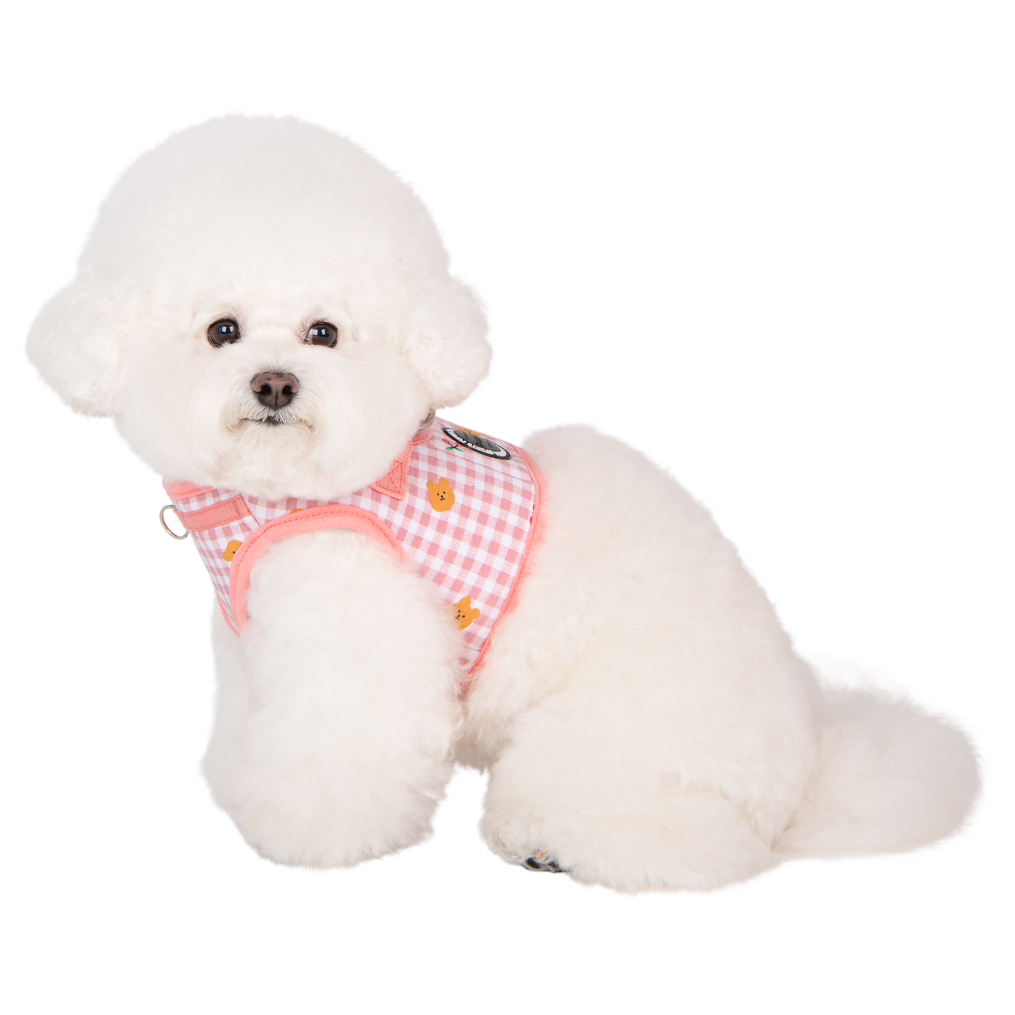 Baba Vest Dog Harness Step-In Checkered Bear