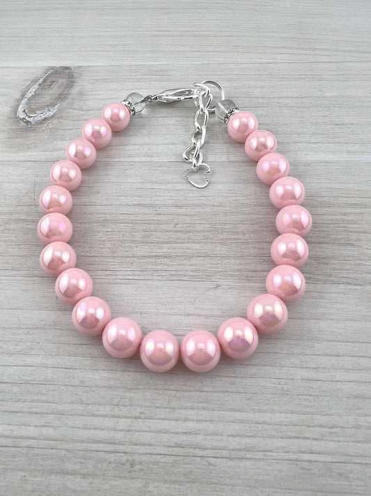 Pink Pearl Dog Necklace