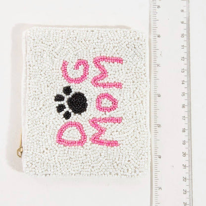 Seed Beaded Dog Mom Coin Purse