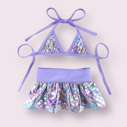 Mermaid Purple Dog Bikini Set