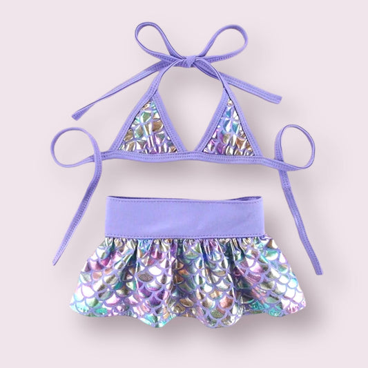 Mermaid Purple Dog Bikini Set