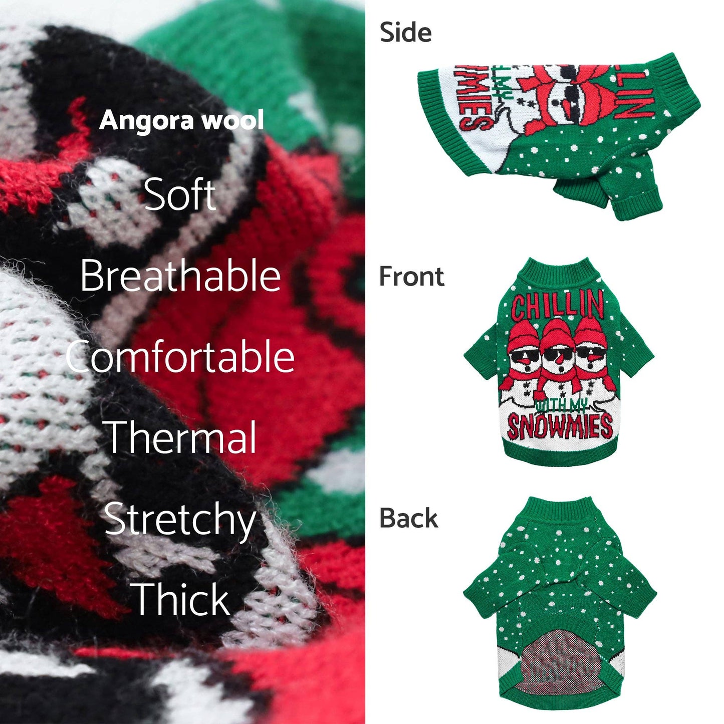 Chillin with My Snowmies Ugly Christmas Dog Sweater