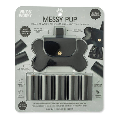 Dog Bone Waste Bag Holder-Black