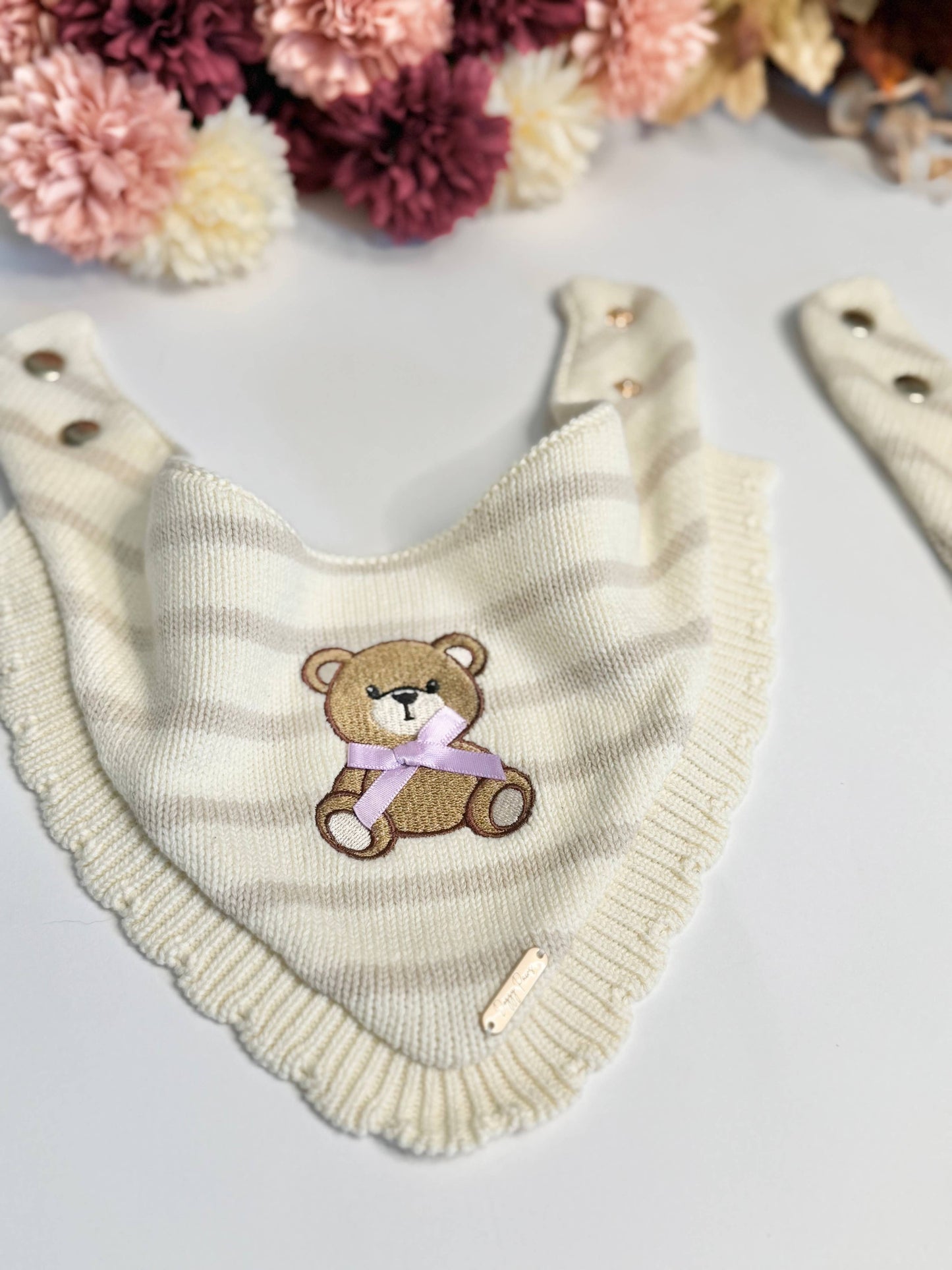 Teddy Bandana with Scalloped Hem