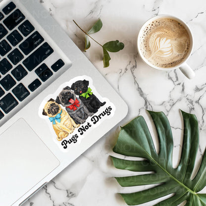 Pugs Not Dr*gs Sticker
