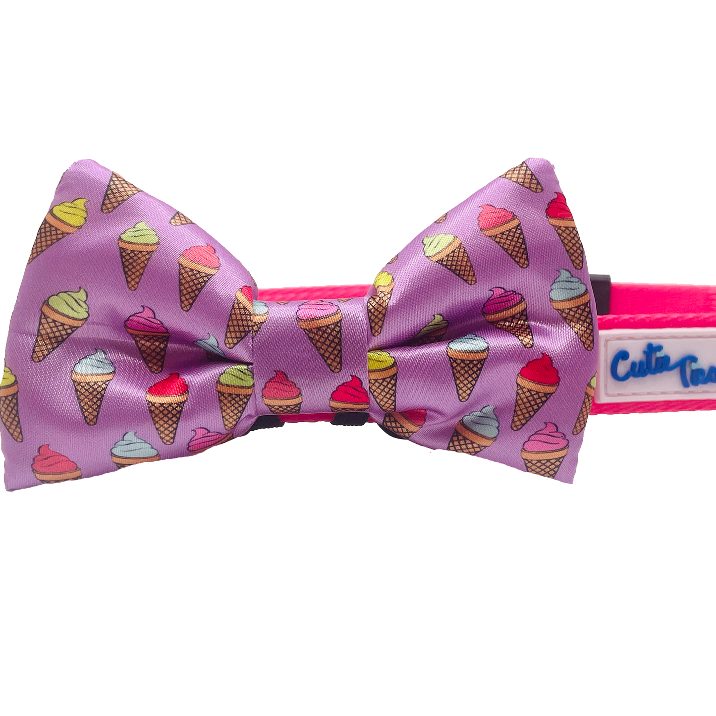 Ice Cream Cone Purple Dog Bow Tie