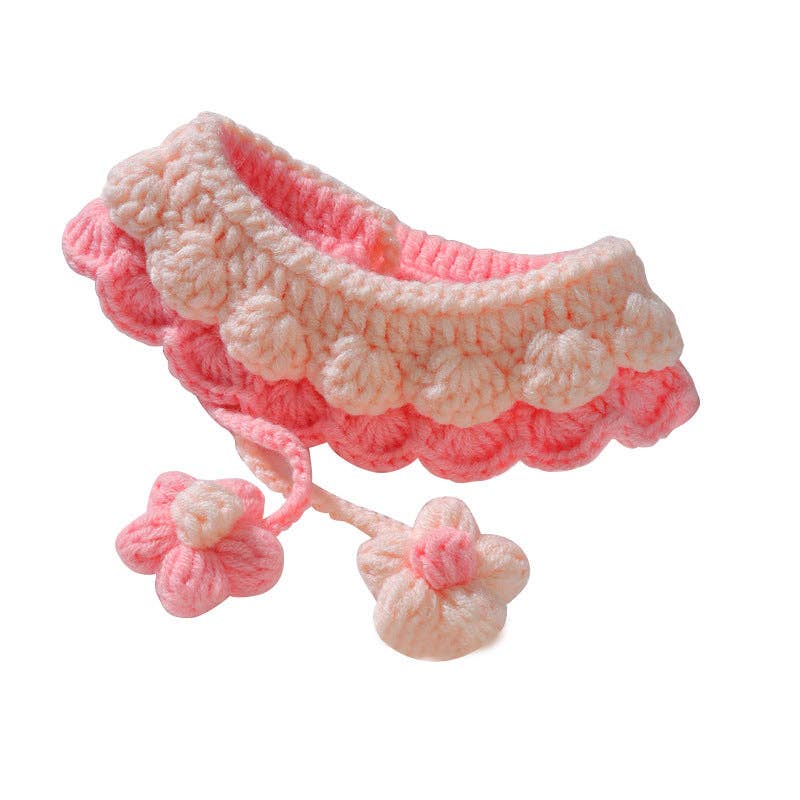 Mokka - Pink Flower Knit Collar