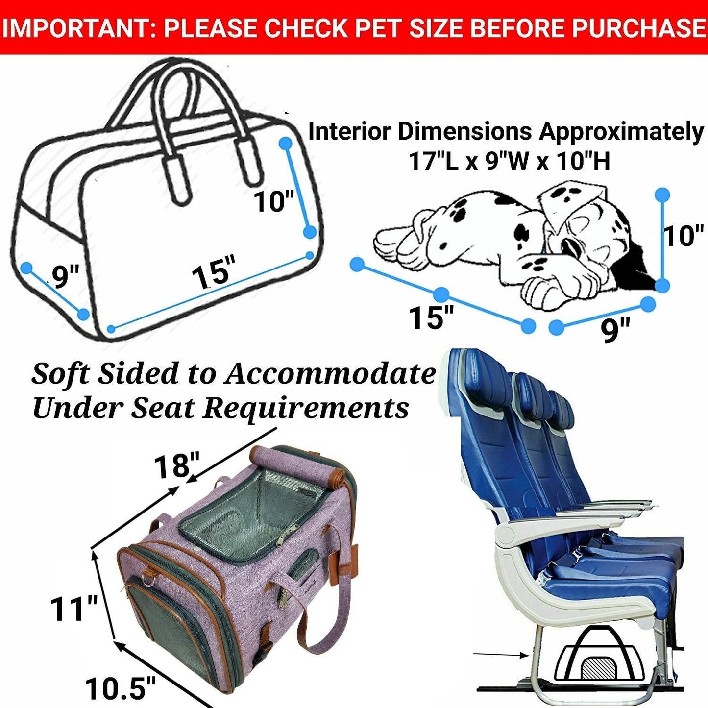 Mr. Peanut's Gold Series Airline Capable Pet Carrier - Deja Blue