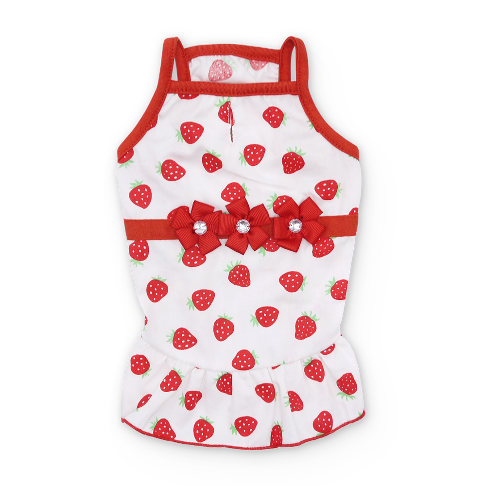 Vestido de perro con forma de fresa