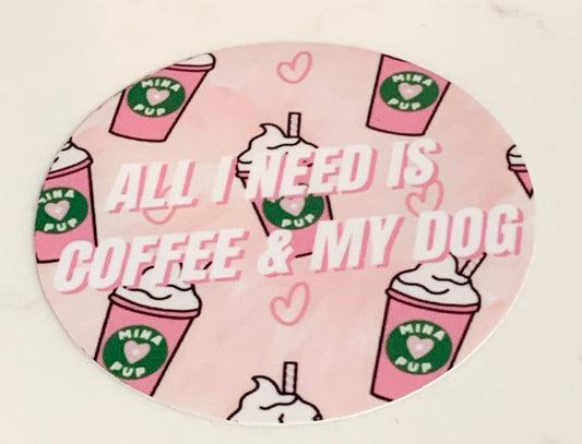 Coffee and Dog Love Sticker