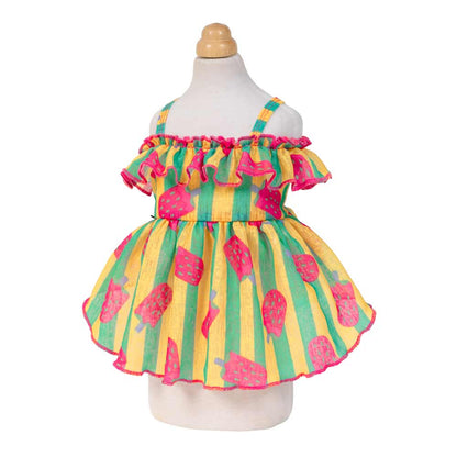 Bohemian Strawberry Ice Pop Dog Dress