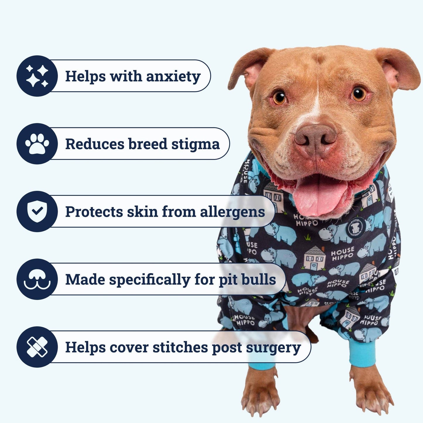 Black 'Pitty-potamus' Pit bull Pajamas