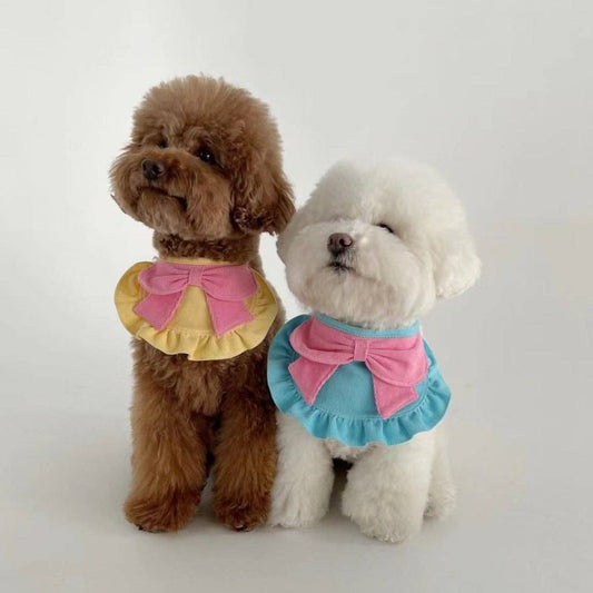 Ruffle Pet Bandana with Decorative Bow-Assorted Colors