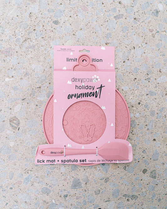 Juego de tapete y espátula para lamer adornos