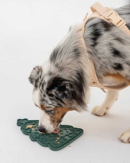 Alfombrilla para lamer con espátula de silicona para enriquecer el árbol de Navidad