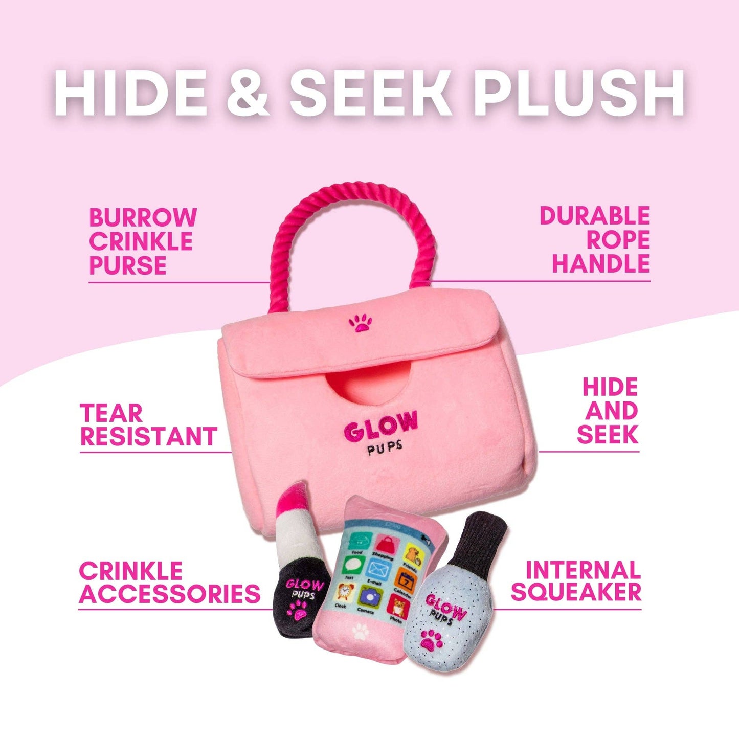 Plush Pink Purse Hide & Seek Toys