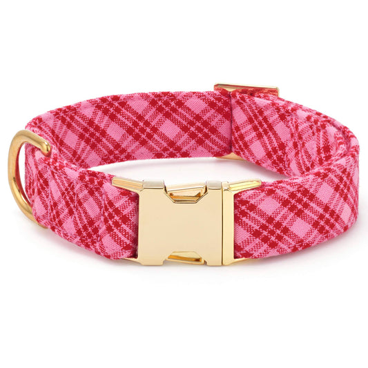 HTH x TFD Katherine Plaid Valentine Dog Collar