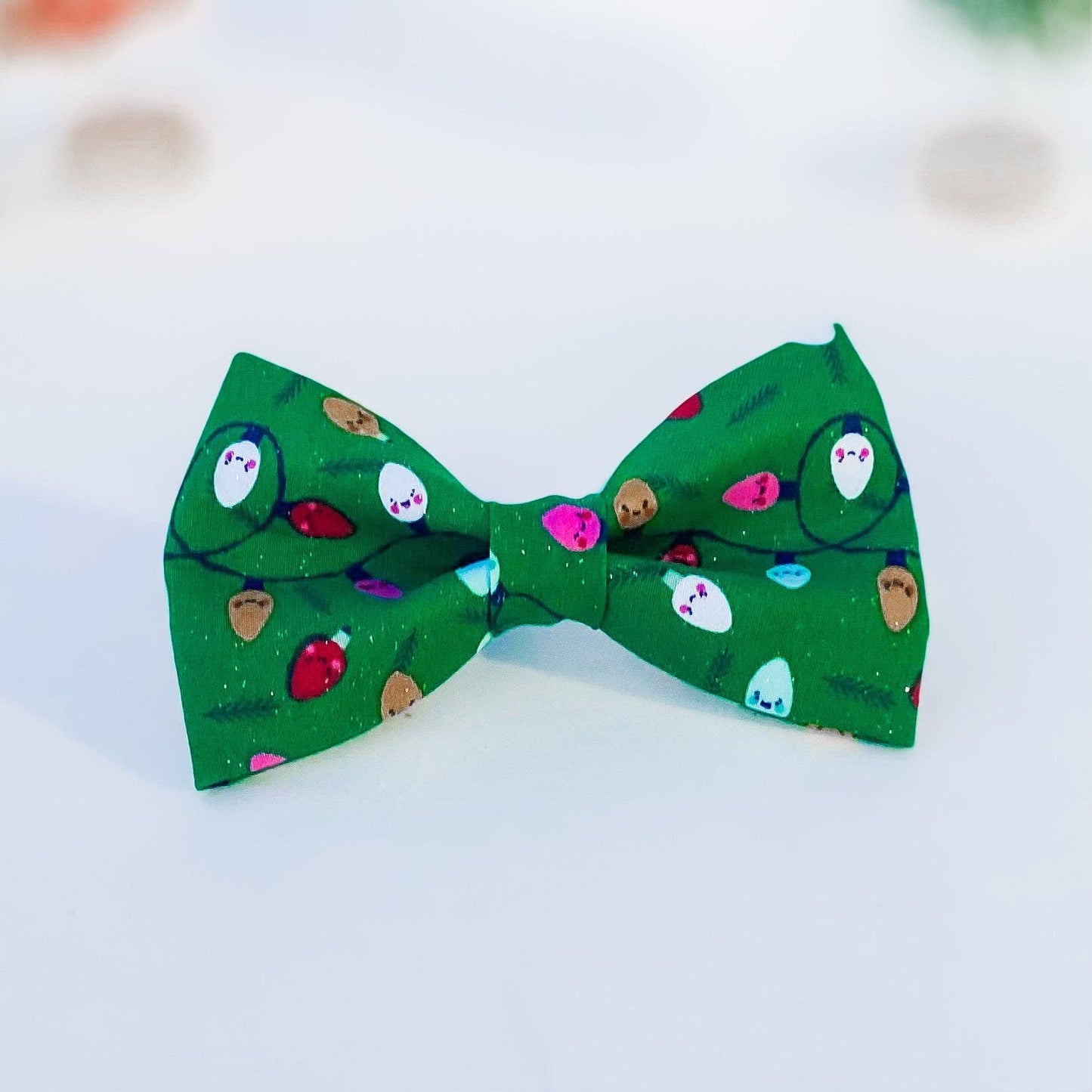 Very Merry and Bright Christmas Dog Bow Tie Headband