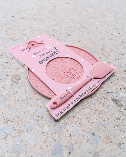 Juego de tapete y espátula para lamer adornos