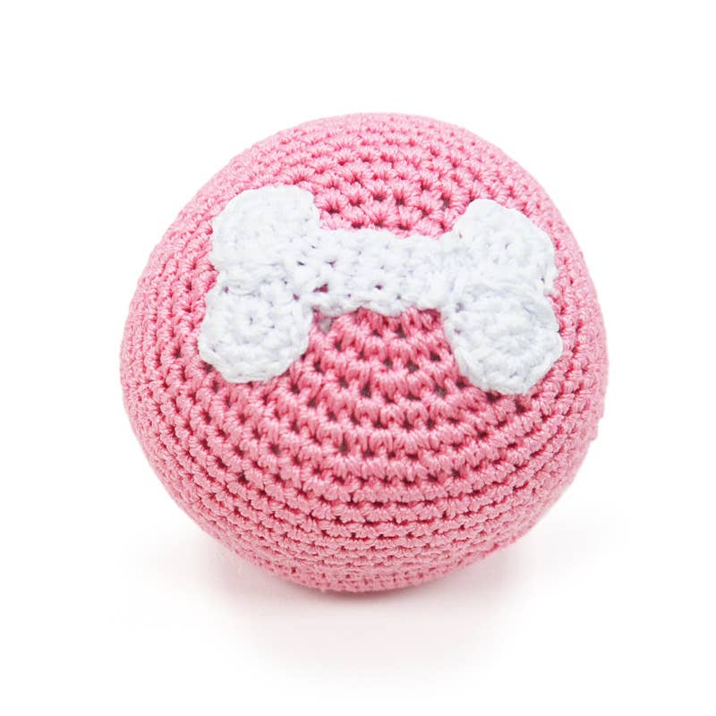 Crochet Toy - Bone Ball Pink