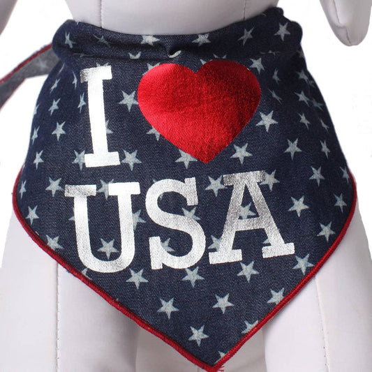 I Heart USA Soft Denim Bandana