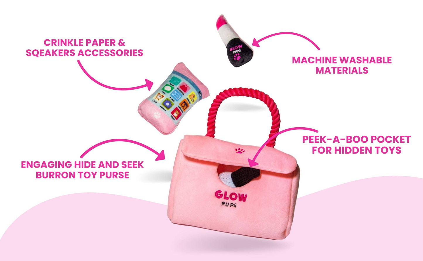 Plush Pink Purse Hide & Seek Toys