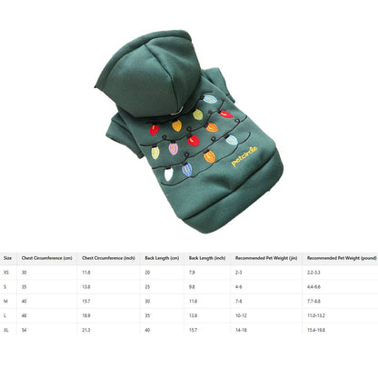 Christmas String Lights Dog Fleece Hoodie