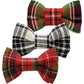 Christmas Plaid Medium Pet Bow Tie Set