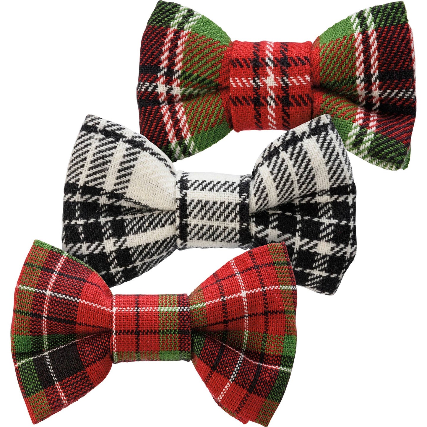 Christmas Plaid Medium Pet Bow Tie Set