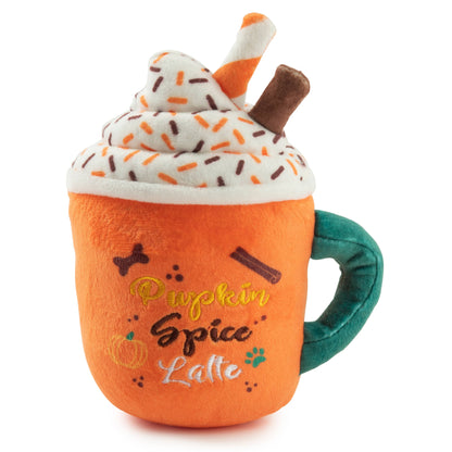 Pumpkin Spice Latte Mug Plush Dog Toy