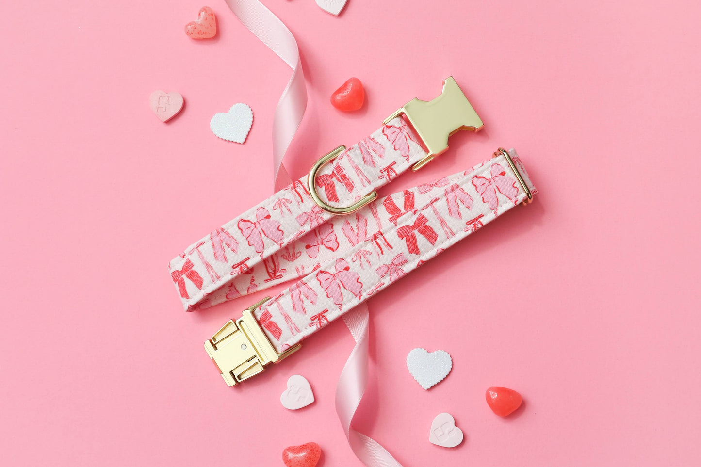 Pink Bows Dog Collar