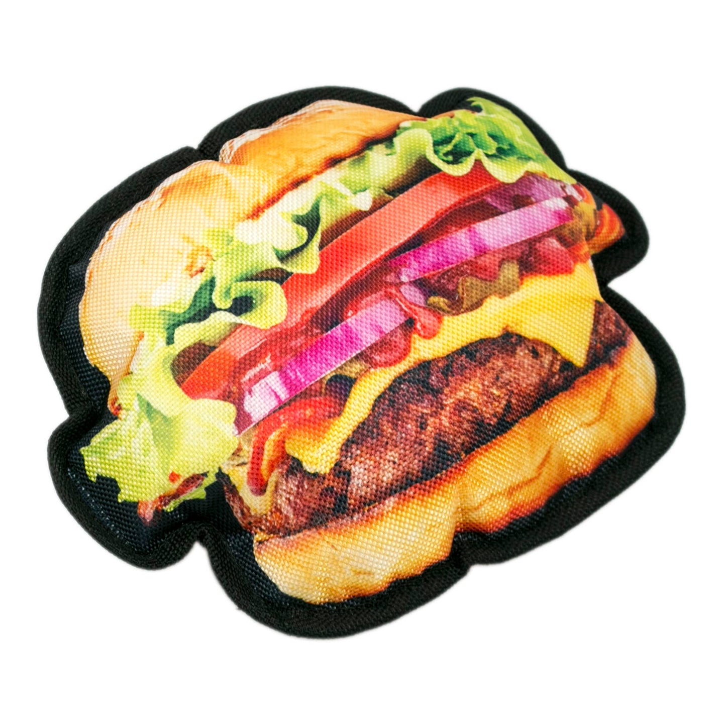Hamburger With Squeaker Dog Toy