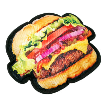 Hamburger With Squeaker Dog Toy