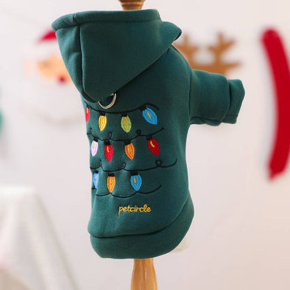 Christmas String Lights Dog Fleece Hoodie