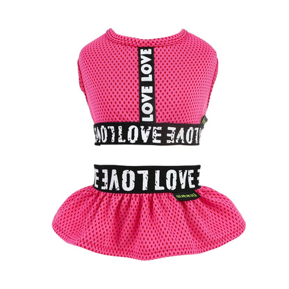 Hot Pink Athleisure 2 Piece Dress