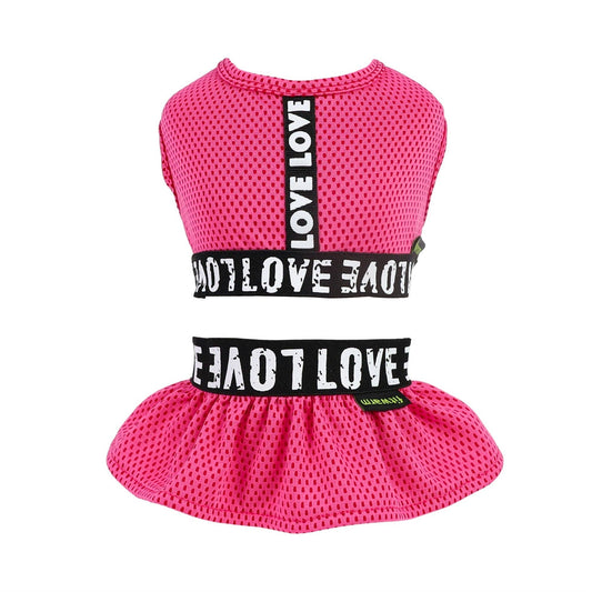 Hot Pink Athleisure 2 Piece Dress