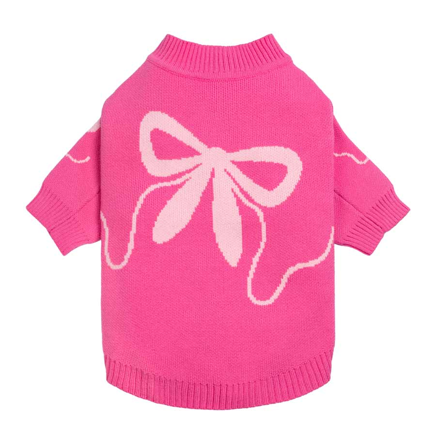 Pink Bowknot Dog Sweater