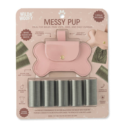 Dog Bone Waste Bag Holder-Pink