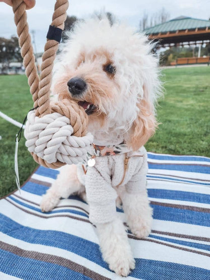 Eco friendly Dog Rope Toy - Large Twisted Dog Toy - Tan