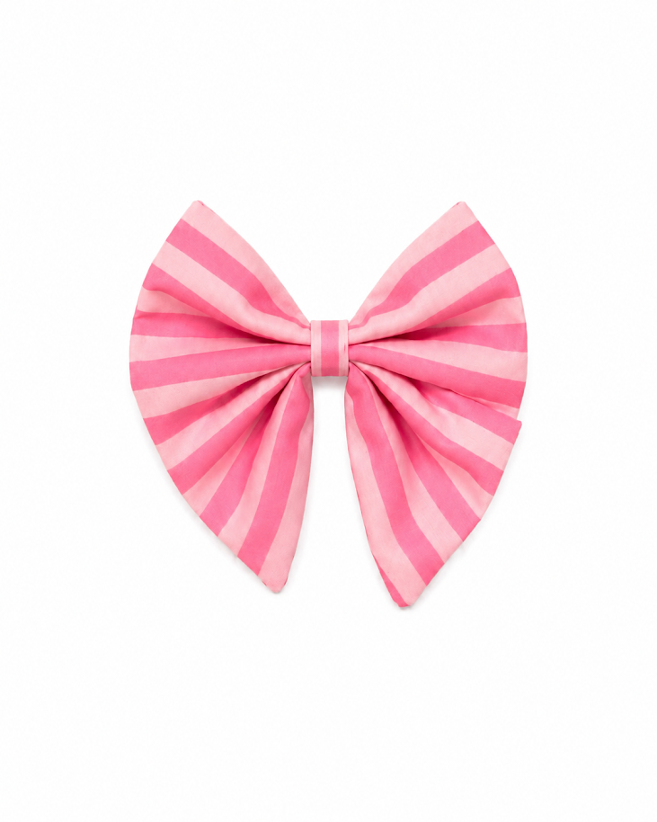Pink on Pink Striped Bow