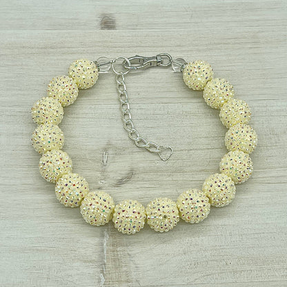 Buttercup Yellow Rhinestone Dog Necklace