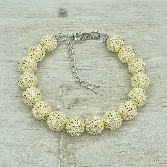 Buttercup Yellow Rhinestone Dog Necklace