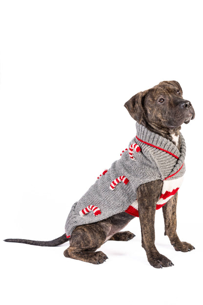 Candy Cane Knit Dog Sweater