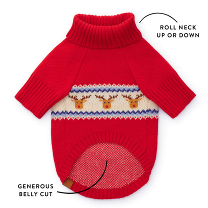 Reindeer Knit Dog Sweater