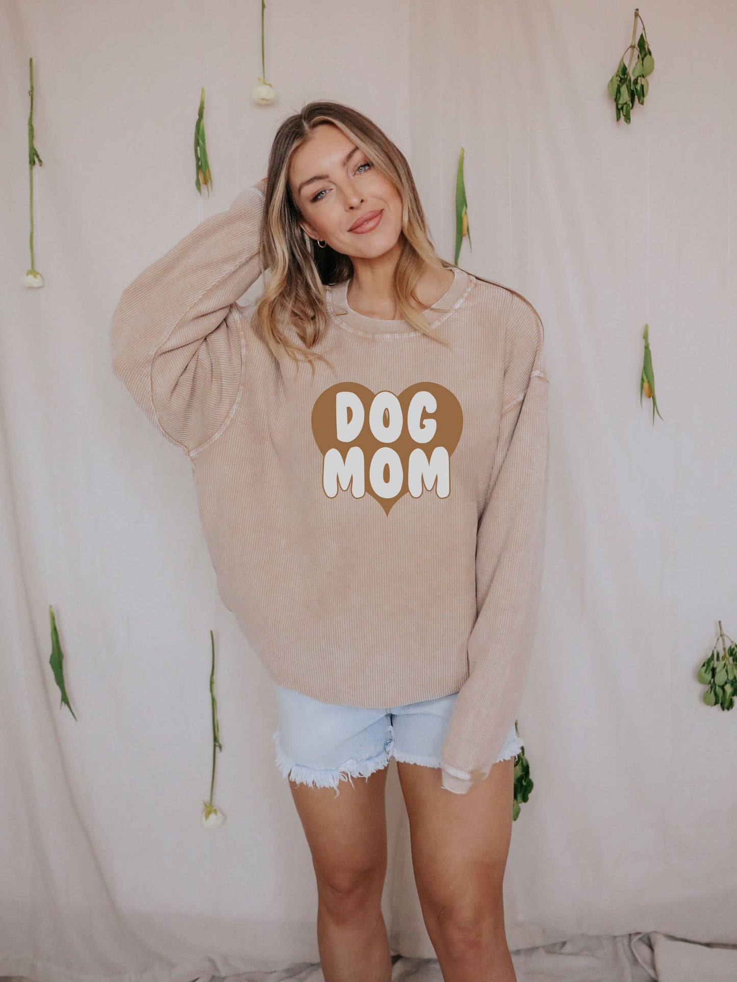 Dog Mom Corded Sweatshirt