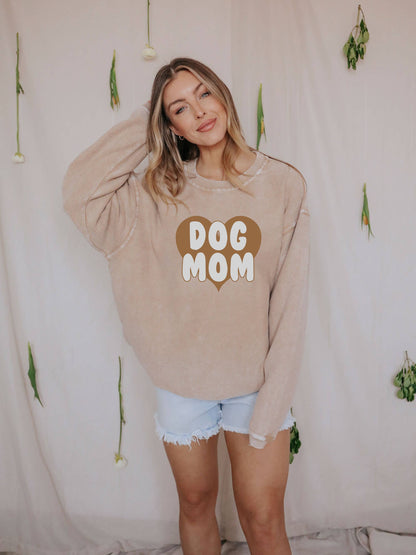 Dog Mom Corded Sweatshirt