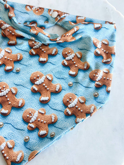 Gingerbread Man Knit Sweater Print Wrinkle Resistant Bandana