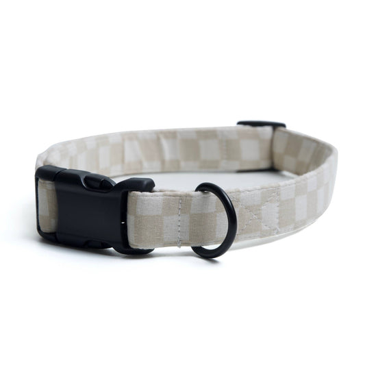 Beige Checkers Dog Collar